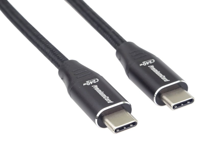 PremiumCord Kabel USB-C M / M, 240W 480 MBps, 0,5m - obrázek č. 2