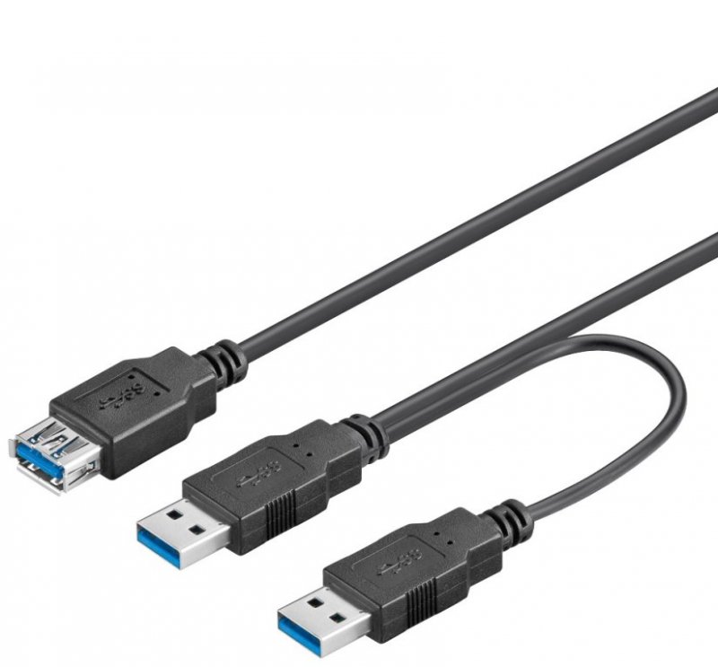 PremiumCord USB Y kabel A/ Male + A/ Male + A/ Female - obrázek produktu