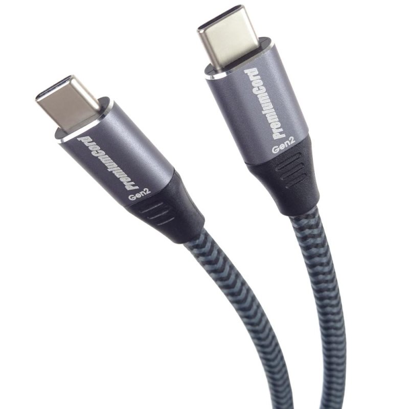 PremiumCord USB-C kabel ( USB 3.2 GEN 2x2, 5A, 100W, 10Gbit / s ) černý 5m - obrázek produktu