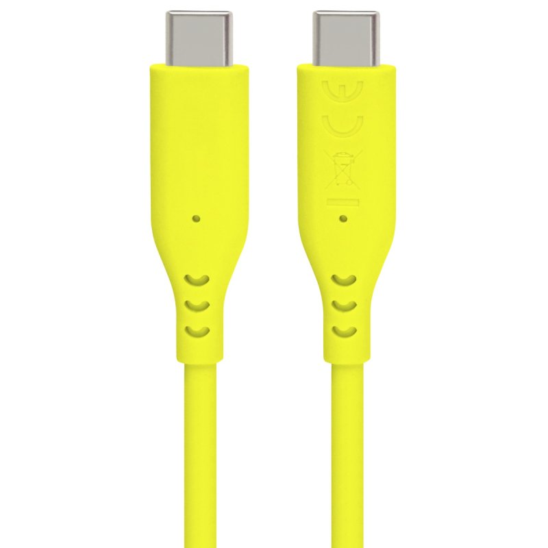 PremiumCord silikonový USB-C 60W, žlutý, 1.5m - obrázek produktu