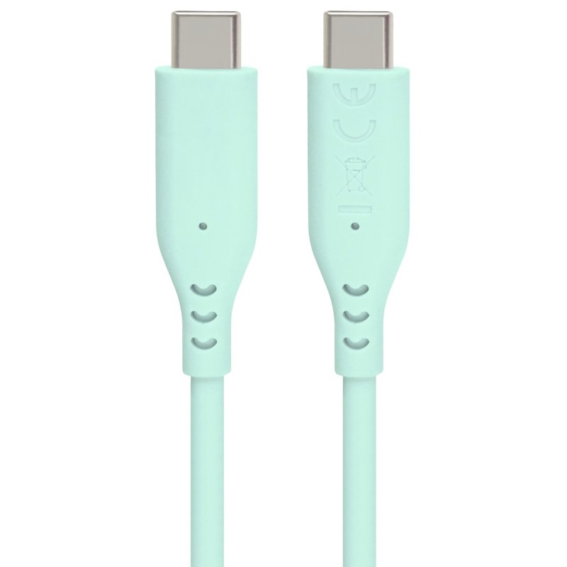 PremiumCord silikonový USB-C 60W, tyrkysový, 1.5m - obrázek produktu