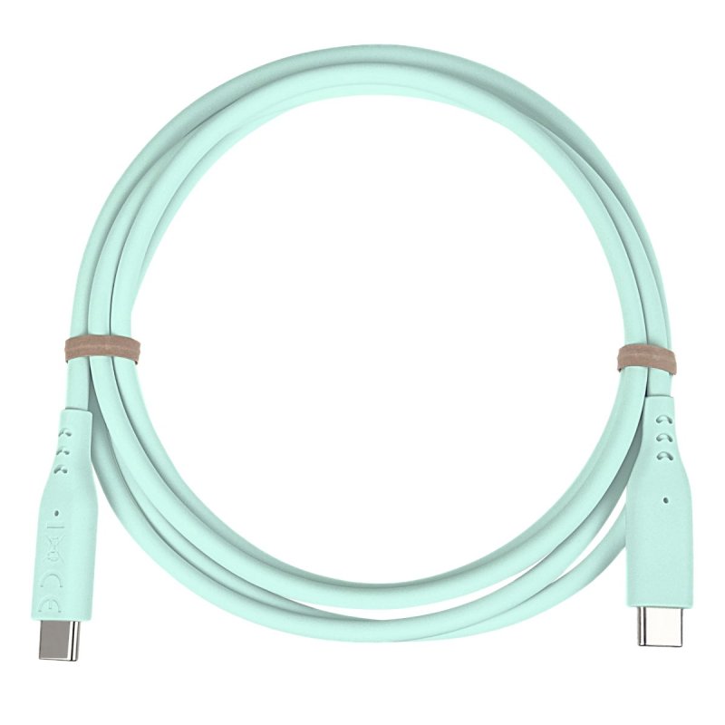 PremiumCord silikonový USB-C 60W, tyrkysový, 1.5m - obrázek č. 1