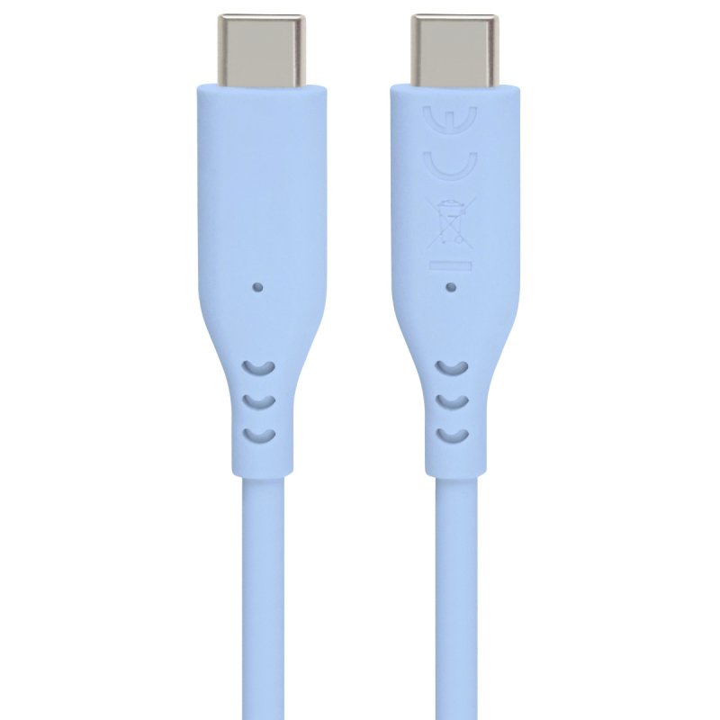 PremiumCord silikonový USB-C 60W, modrý, 1.5m - obrázek produktu