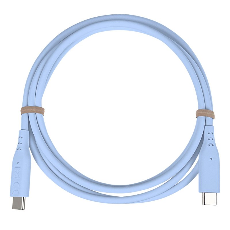 PremiumCord silikonový USB-C 60W, modrý, 1.5m - obrázek č. 1