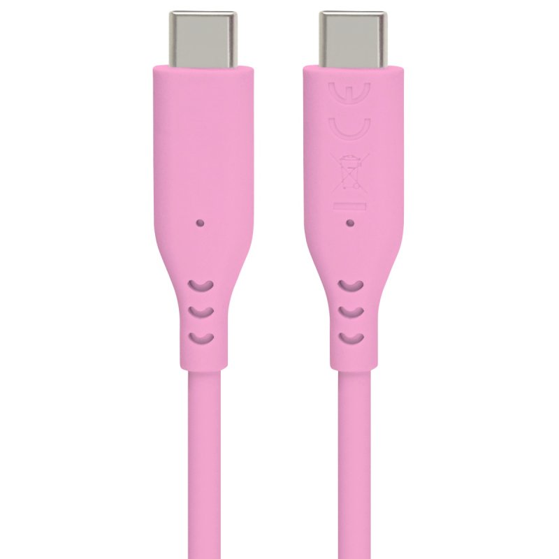 PremiumCord silikonový USB-C 60W, růžový, 1.5m - obrázek produktu