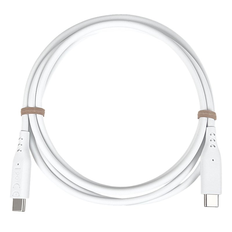 PremiumCord silikonový USB-C 60W, bílý, 1.5m - obrázek č. 1