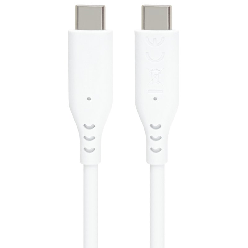 PremiumCord silikonový USB-C 60W, bílý, 1.5m - obrázek produktu