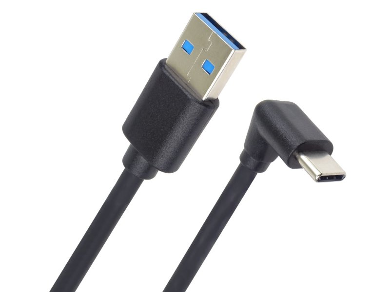 PremiumCord USB C-USB A, zahnutý, černý, 50 cm - obrázek č. 1