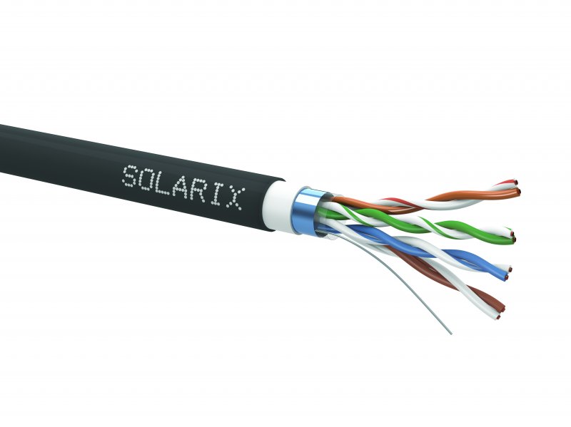 Instalační kabel Solarix CAT5E FTP PVC+PE Fca dvojitý plášť 305m/ cívka SXKD-5E-FTP-PVC+PE - obrázek produktu