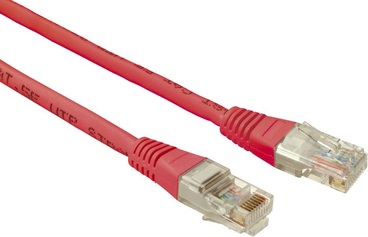 SOLARIX patch kabel CAT5E UTP PVC 0,5m červené - obrázek produktu