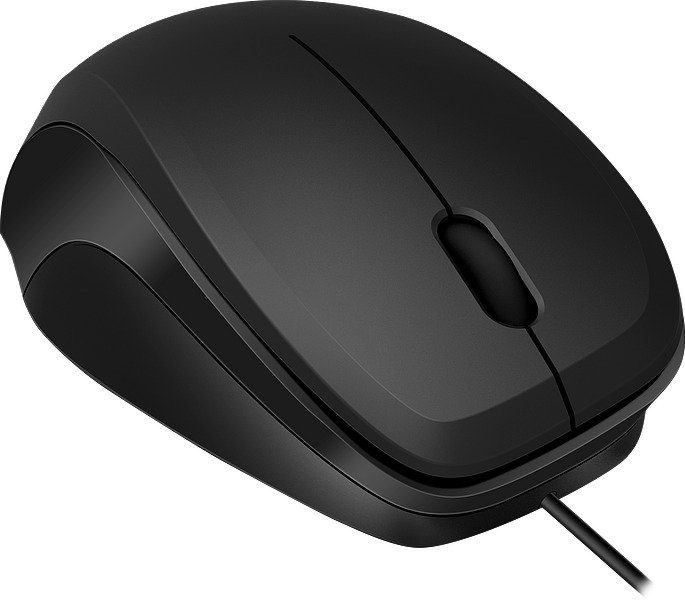 LEDGY Mouse - USB, Silent, black-black - obrázek produktu