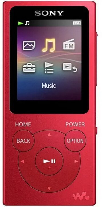 Sony MP3 8GB NW-E394L, červený - obrázek produktu
