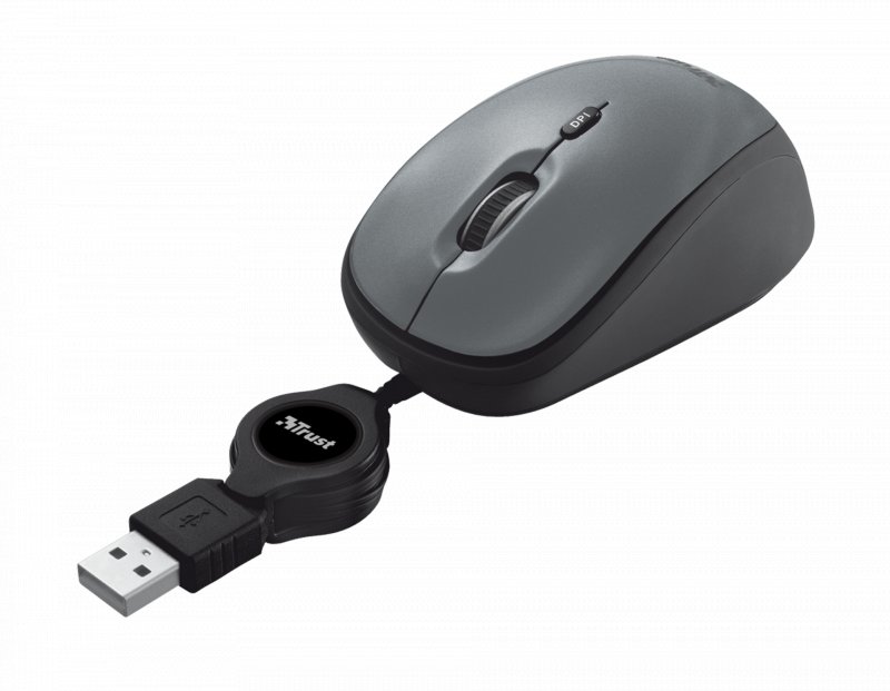 myš TRUST Yvi Retractable Mouse - black - obrázek produktu