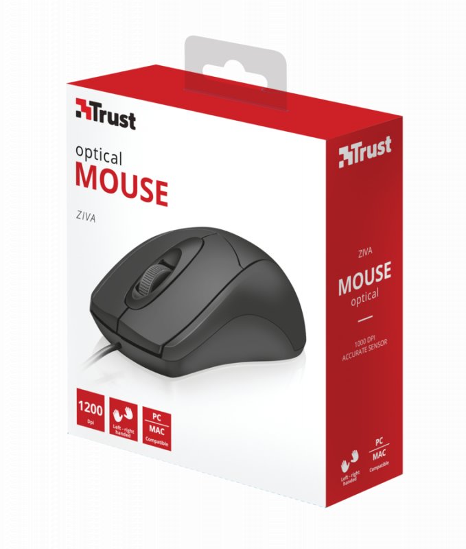 myš TRUST ZIVA Optical Mouse, USB - obrázek č. 2