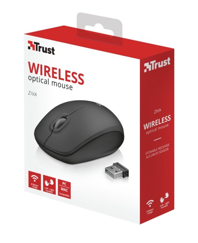myš TRUST Ziva Wireless optical - black - obrázek č. 1