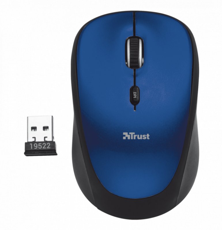 myš TRUST Yvi Wireless Mouse - blue - obrázek č. 1