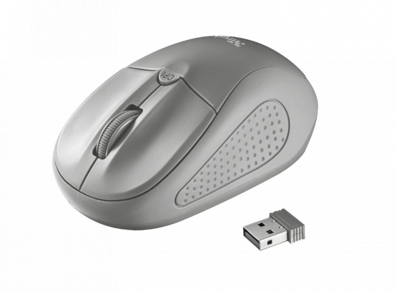 myš TRUST Primo Wireless Mouse - grey - obrázek produktu