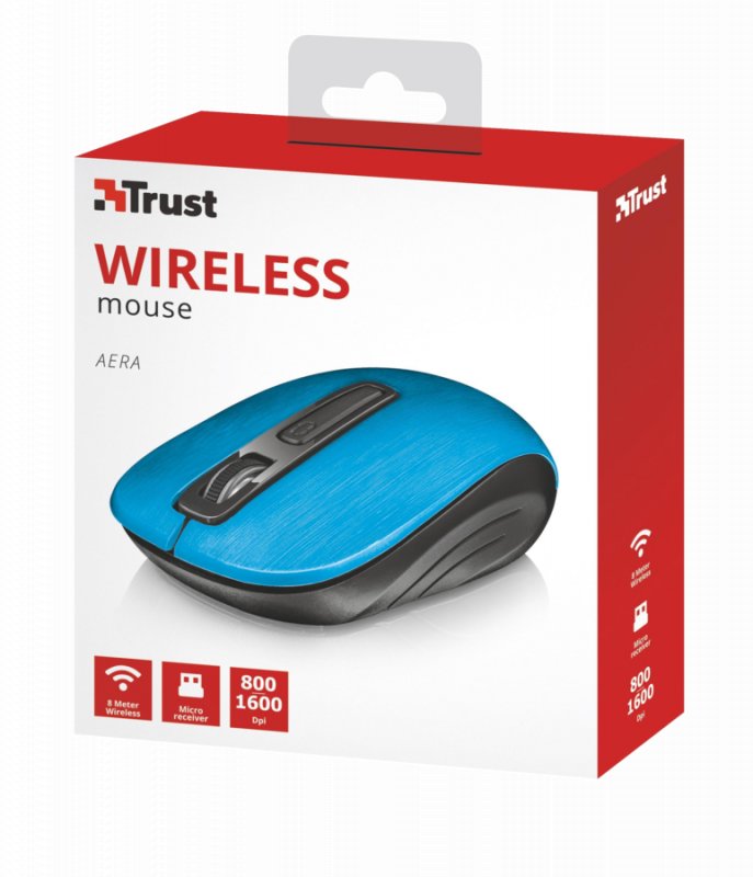 myš TRUST Aera Wireless Mouse - blue - obrázek č. 2