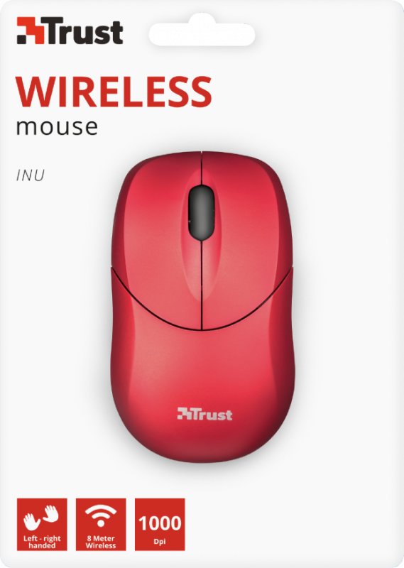 myš TRUST Inu Small Wireless Mouse - red - obrázek č. 4
