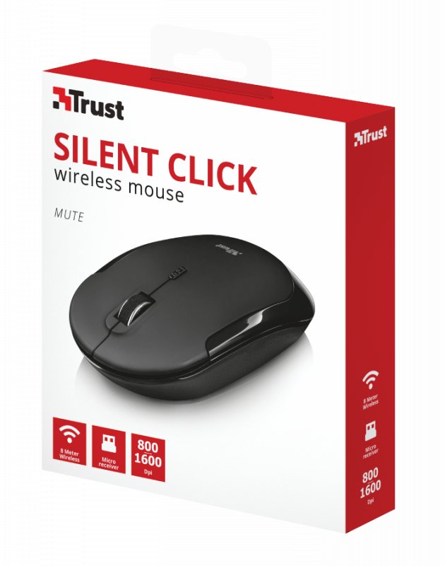 myš TRUST Mute Silent Click Wireless Mouse (tichá myš) - obrázek č. 5