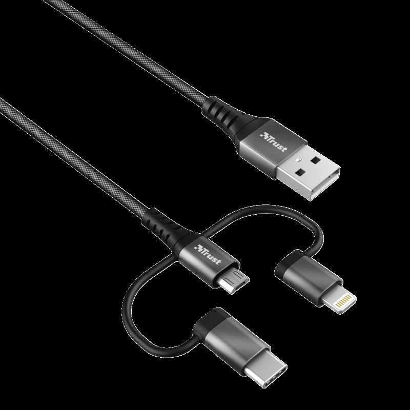 TRUST KEYLA STRONG 3-IN-1 USB CABLE 1M - obrázek produktu