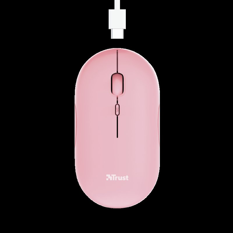TRUST PUCK/ Cestovní/ Optická/ Bezdrátová USB + Bluetooth/ Růžová - obrázek č. 1