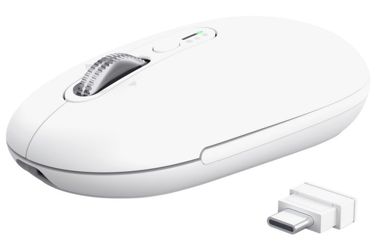 Trust Seron Slim / Kancelářská / Optická / 3 200 DPI / USB+BT / Bílá - obrázek č. 1