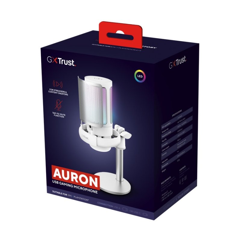 TRUST GXT238W AURON USB MICROPHONE WHT - obrázek č. 7