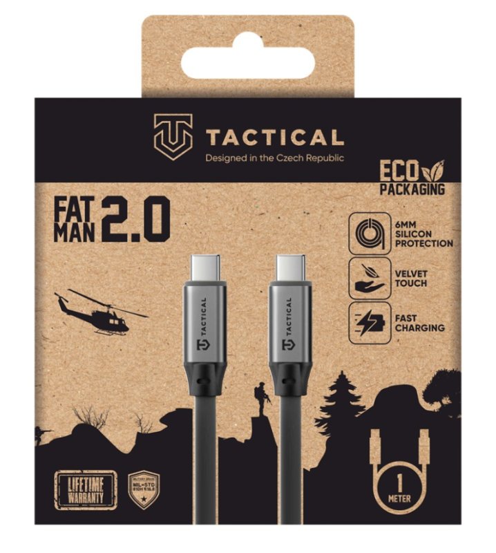 Tactical Fat Man 2.0 Cable USB-C / USB-C 1m Grey - obrázek č. 1