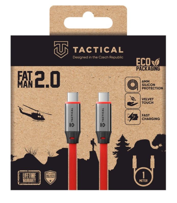 Tactical Fat Man 2.0 Cable USB-C / USB-C 1m Red - obrázek č. 1