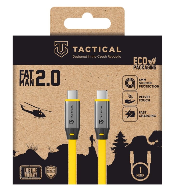 Tactical Fat Man 2.0 Cable USB-C / USB-C 1m Yellow - obrázek č. 1