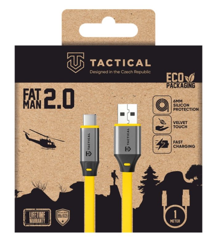 Tactical Fat Man 2.0 Cable USB-A / USB-C 1m Yellow - obrázek č. 1