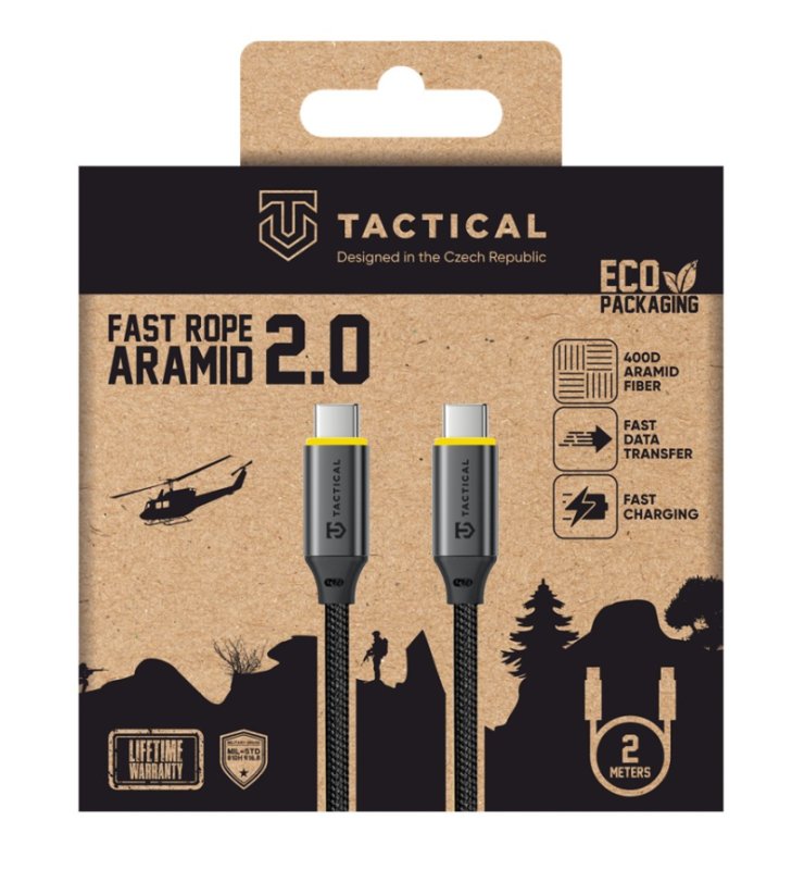 Tactical Fast Rope Aramid 2.0 Cable USB-C / USB-C 2m - obrázek č. 1