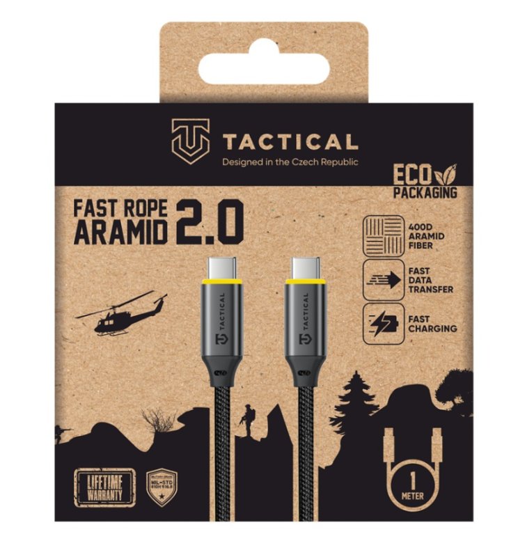 Tactical Fast Rope Aramid 2.0 Cable USB-C / USB-C 1m - obrázek č. 1