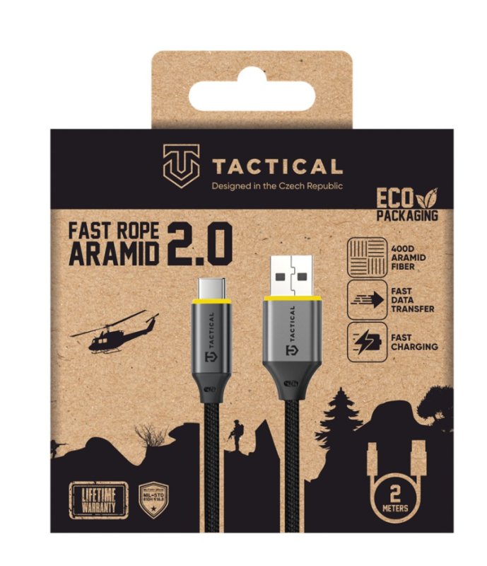 Tactical Fast Rope Aramid 2.0 Cable USB-A / USB-C 2m - obrázek č. 1