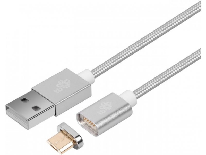 TB Touch magnetický kabel Micro USB stříbrný 1m - obrázek č. 1