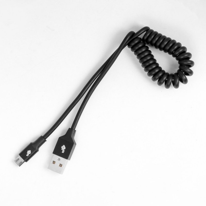 TB Touch USB - Micro USB cable coiled 1m, black - obrázek č. 2