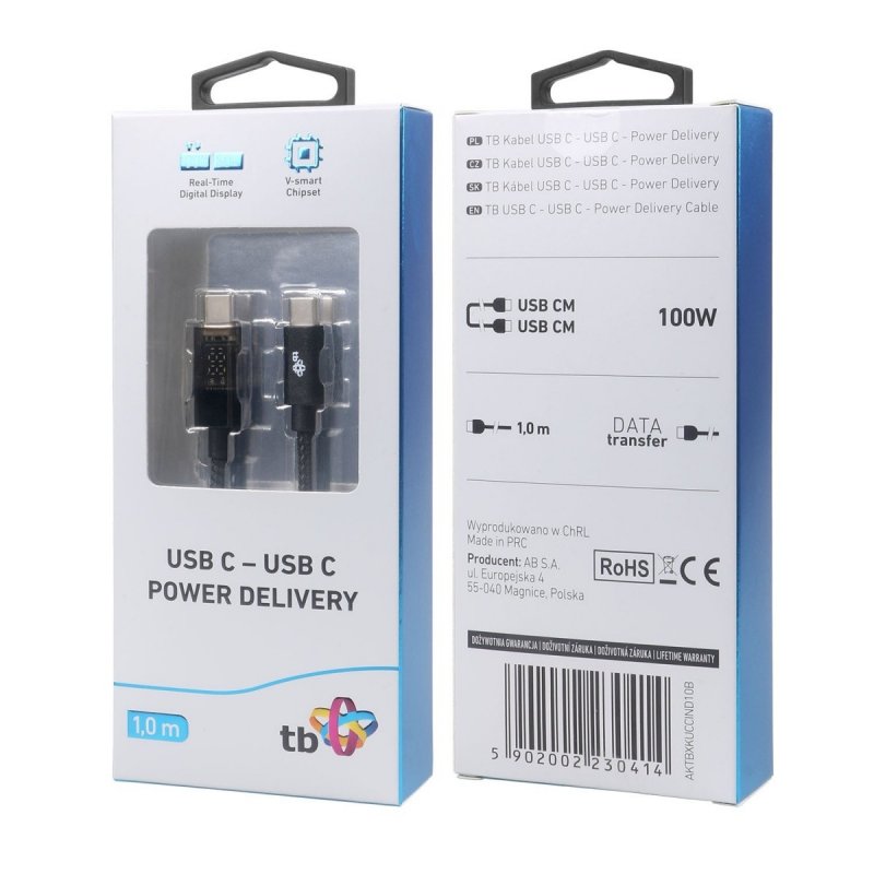 TB Touch USB C kabel s indikátorem nabíjení 100W - obrázek produktu