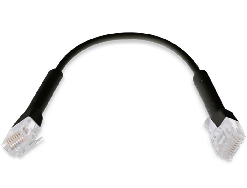 Ubiquiti U-Cable-PATCH-RJ45-BK, Ethernet Patch Kabel, 0,1m (0,22m s konektory), Cat6, černý - obrázek č. 1