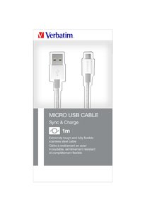 Verbatim MircoB USB kabel,Sync & Charge,1m,silver - obrázek č. 2