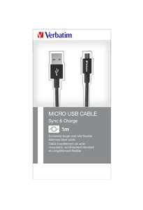 Verbatim MircoB USB kabel,Sync & Charge,1m,black - obrázek č. 2