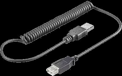 Kabel USB prodlužovací A-A, 0,5-1,5 m, kroucený, černý - obrázek produktu