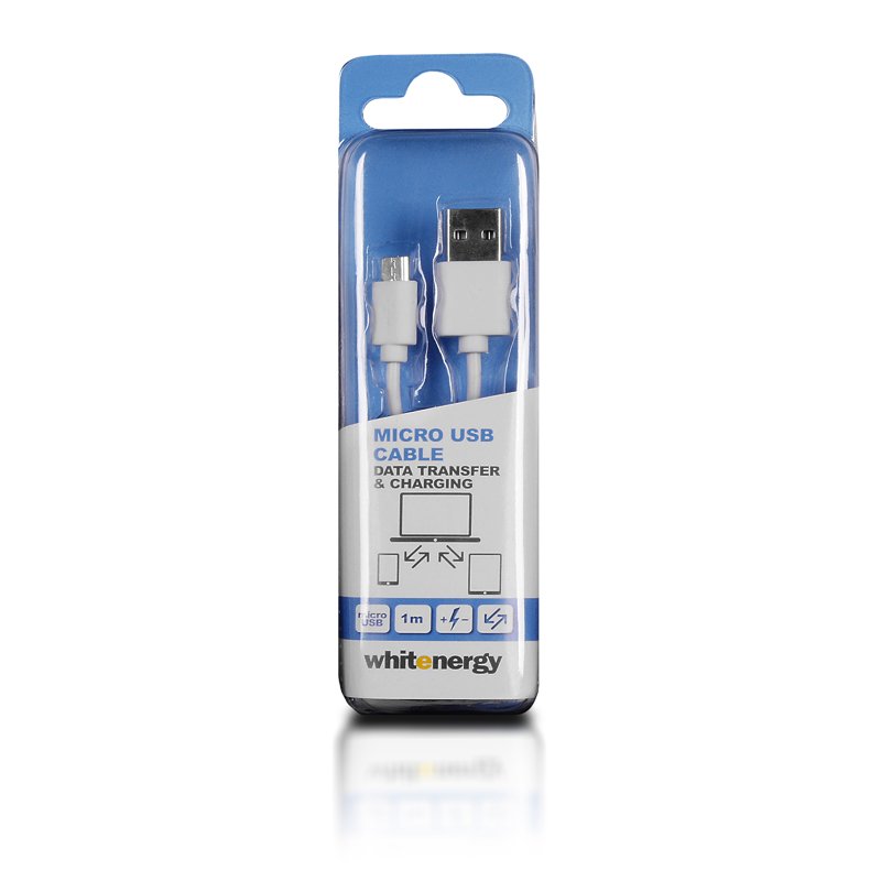 WE Datový kabel micro USB 100cm bílý - obrázek č. 1