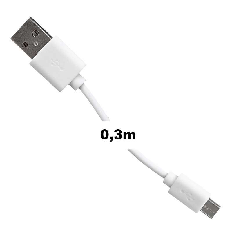 WE Datový kabel micro USB 30cm bílý - obrázek č. 3