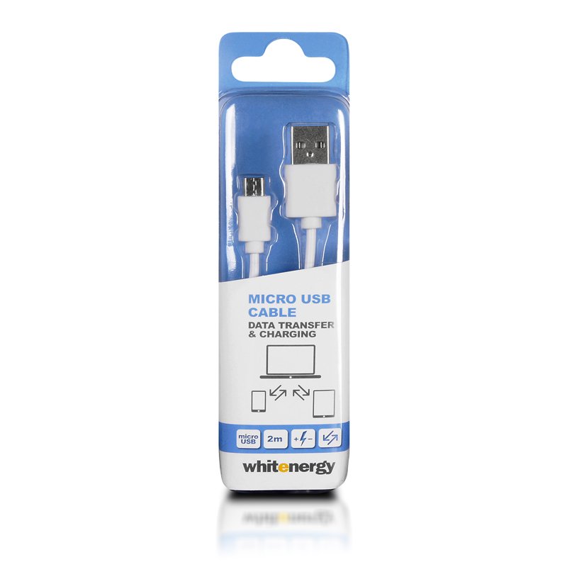 WE Datový kabel micro USB 200cm bílý - obrázek č. 1