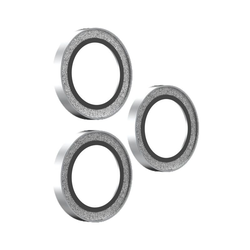 Glass Elite Anti-Reflective Camera Rings for Apple iPhone 18 Pro Max  /  18 Pro - Silver Glitter - obrázek č. 1