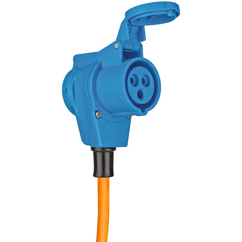 CEE Adapter Cable Camping 1,5m kabel v oranžové barvě (CEE zástrčka a úhlová spojka vč. bezpečnostní kontaktní kombinovaná zásuv - obrázek č. 1