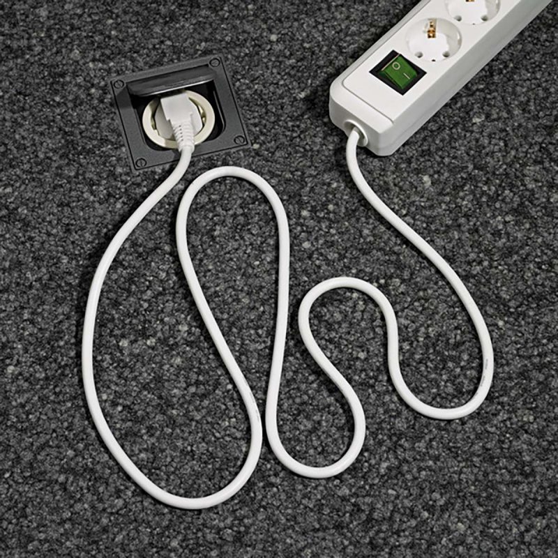 Eco-Line 3cestný napájecí proužek (zásuvkový blok s vyšší ochranou proti dotyku, spínač, 1,50 m kabel) Bílá TYPE F 1152320015 - obrázek č. 5