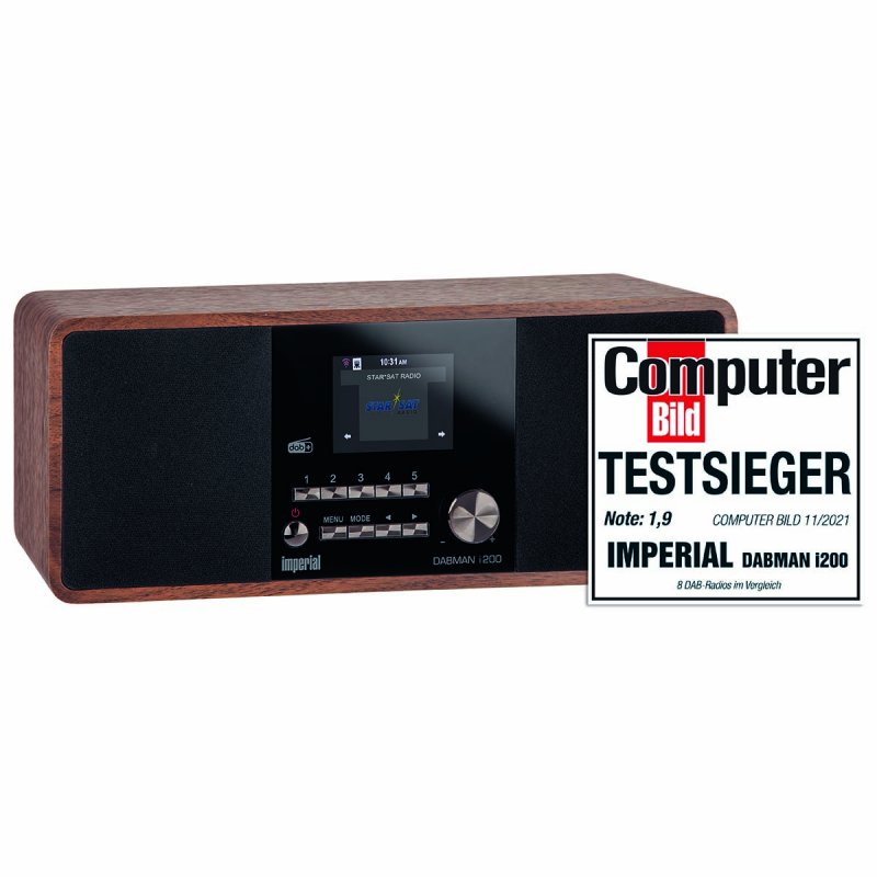 DABMAN i200 (V2) Multifunkční stereofonní rádio DAB+ / FM / Internet Vzhled dřeva 22-230-00 - obrázek produktu