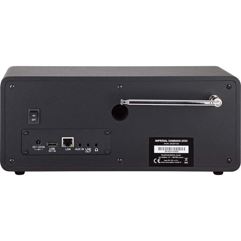 DABMAN i200 (V2) Multifunkční stereofonní rádio DAB+ / FM / Internet Black 22-231-00 - obrázek č. 3